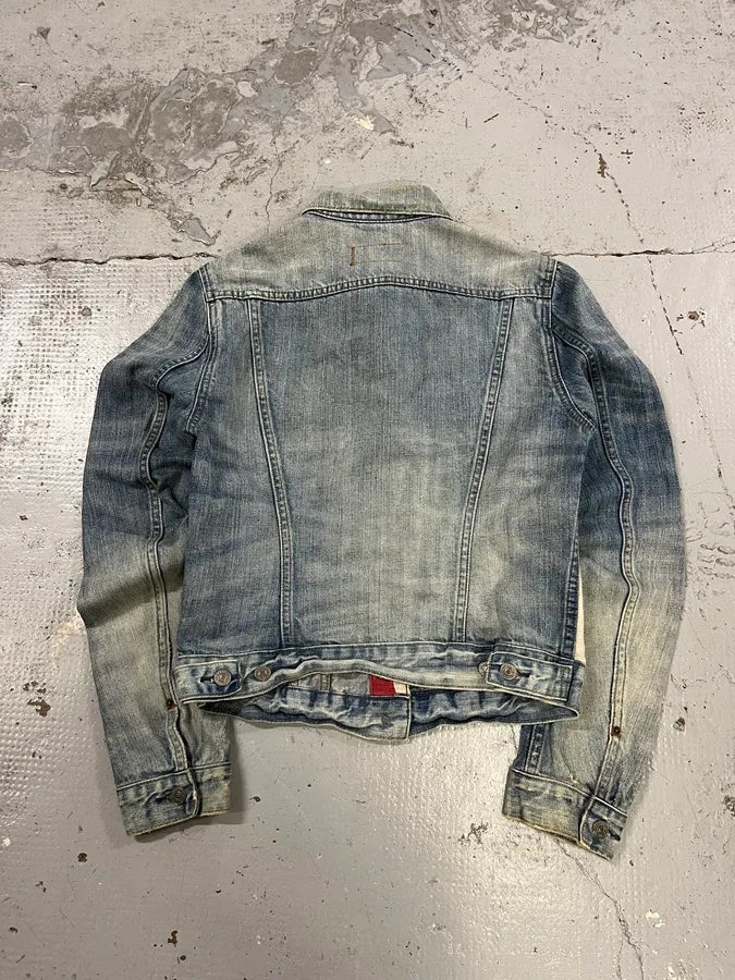 2000s Ralph Lauren USA Flag Distressed Denim Cropped Jacket upuvLFW 5