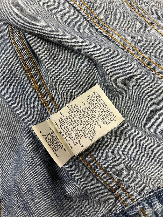 2000s Ralph Lauren USA Flag Distressed Denim Cropped Jacket upuvLFW 9