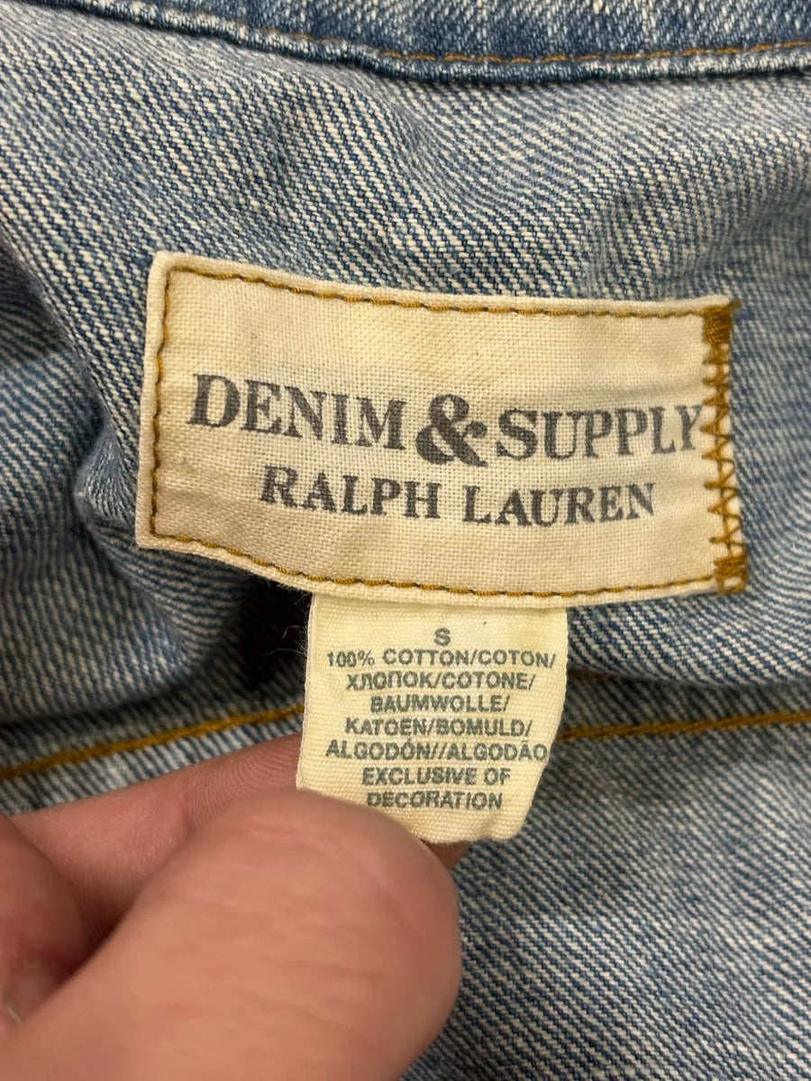 2000s Ralph Lauren USA Flag Distressed Denim Jacket eKSRued 6