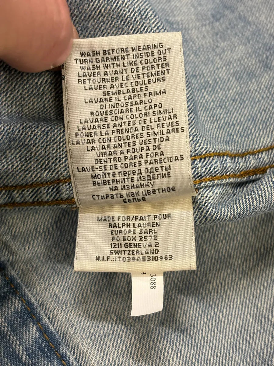 2000s Ralph Lauren USA Flag Distressed Denim Jacket eKSRued 8