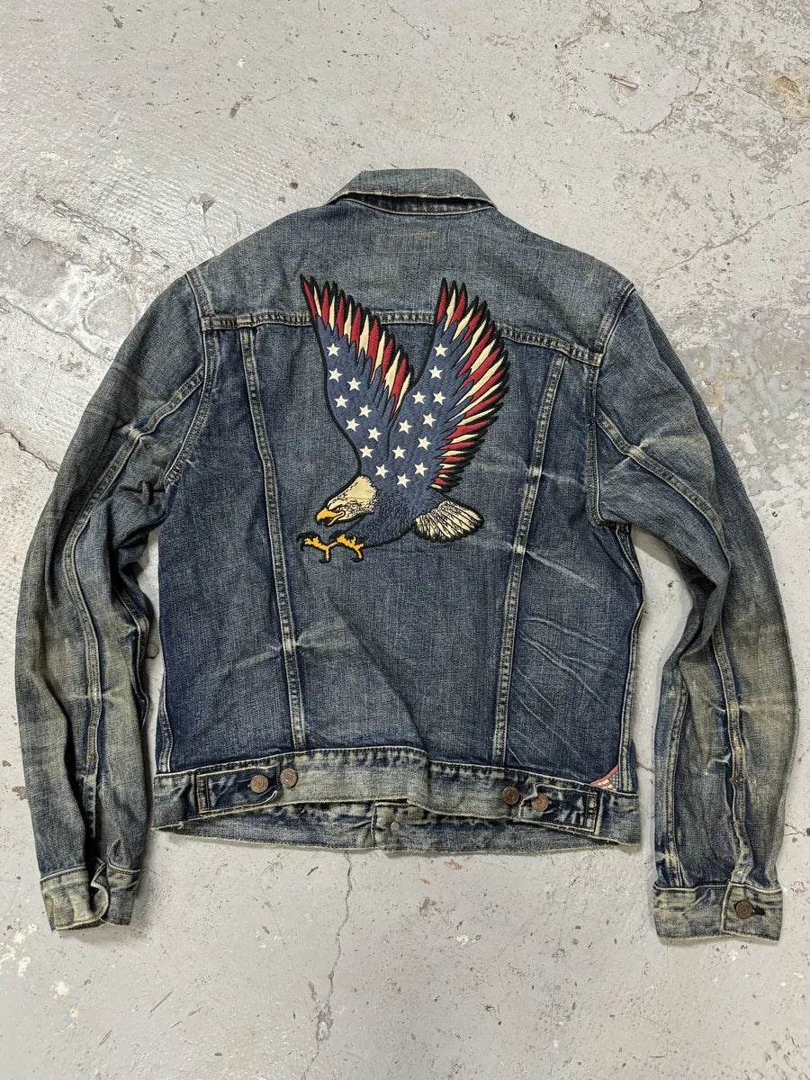 2000s Ralph Lauren USA Flag Eagle Denim Jacket BTltLbT 0