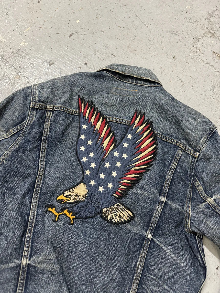 2000s Ralph Lauren USA Flag Eagle Denim Jacket BTltLbT 7