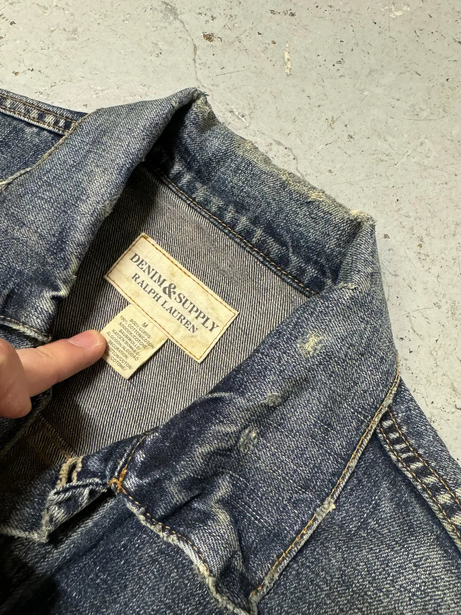 2000s Ralph Lauren USA Flag Eagle Denim Jacket BTltLbT 8