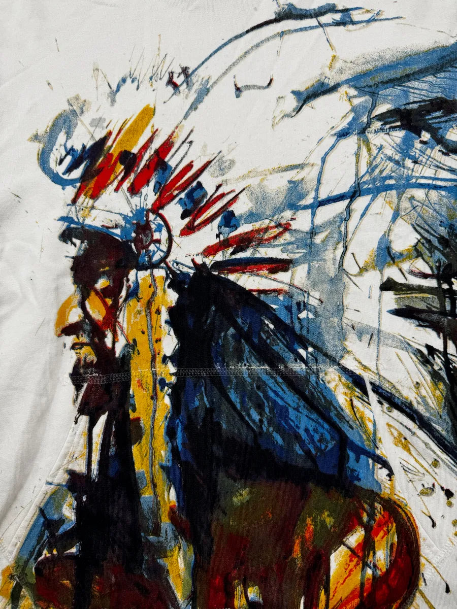 2010s Ralph Lauren White Apache Painted Hoodie mBpdTkm 6