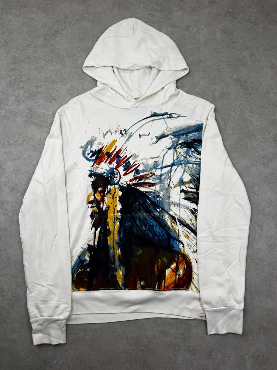 2010s Ralph Lauren White Apache Painted Hoodie mBpdTkm 2