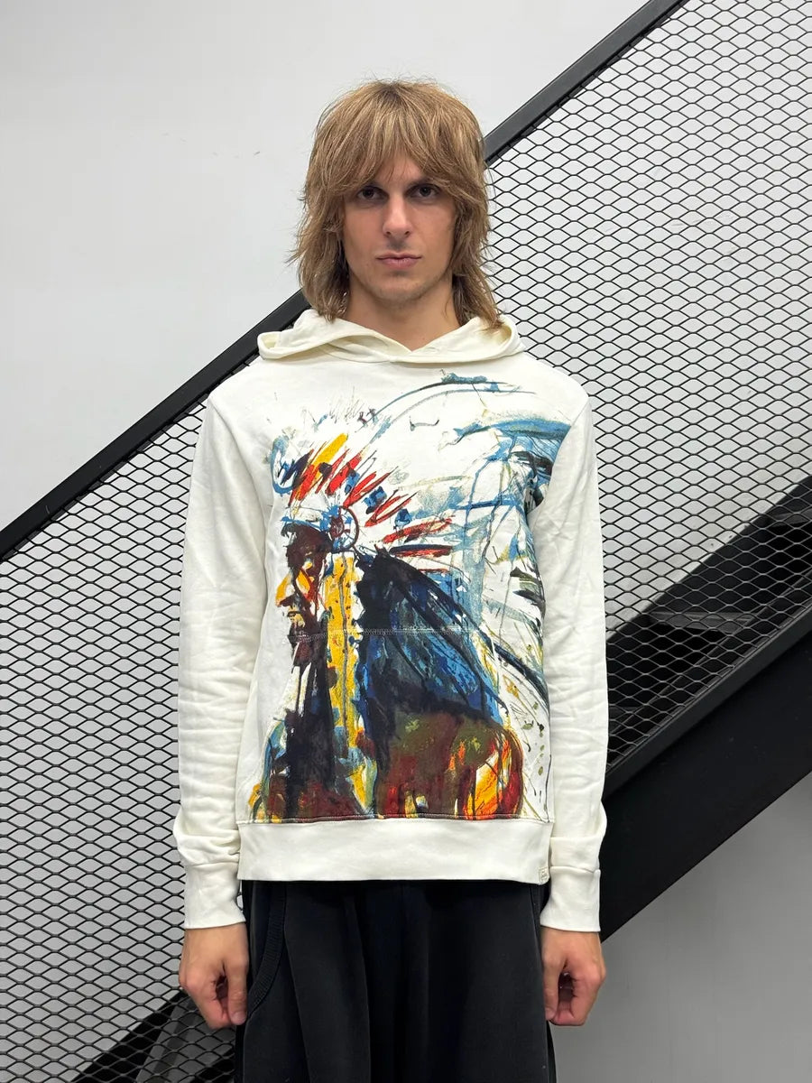2010s Ralph Lauren White Apache Painted Hoodie mBpdTkm 0
