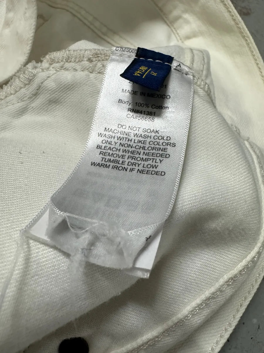 2000s Ralph Lauren White Distressed Slim Denim Jeans oKhwfZf 6