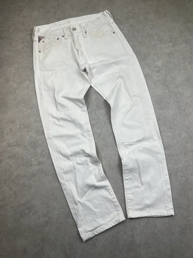 2010s Ralph Lauren White Straight Denim Jeans HuSHLQP 4