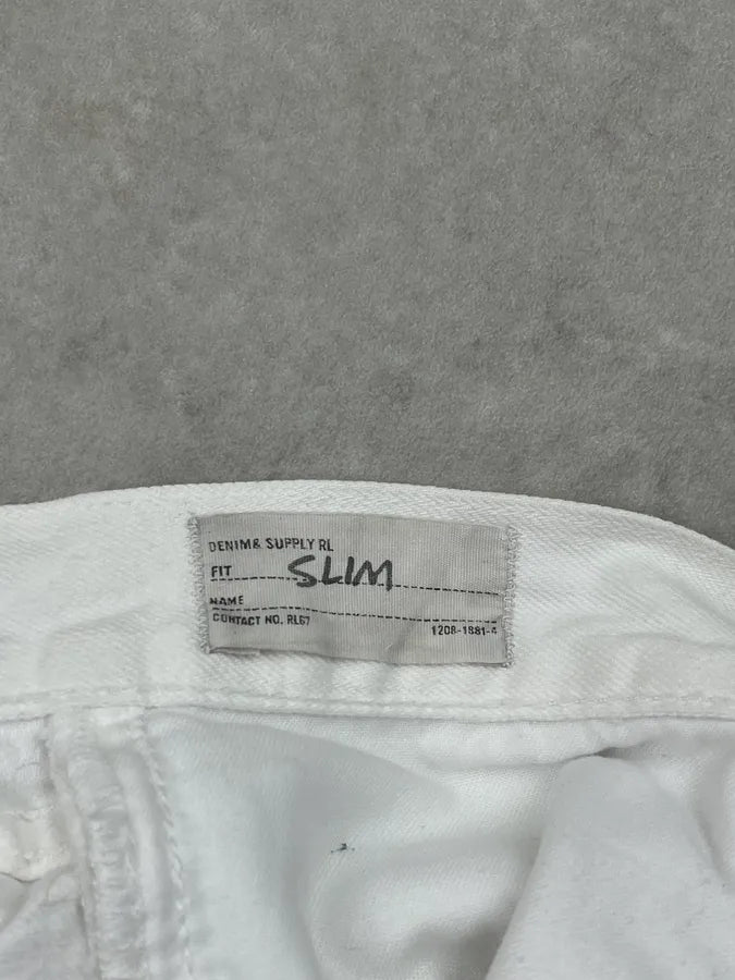 2010s Ralph Lauren White Straight Denim Jeans HuSHLQP 11