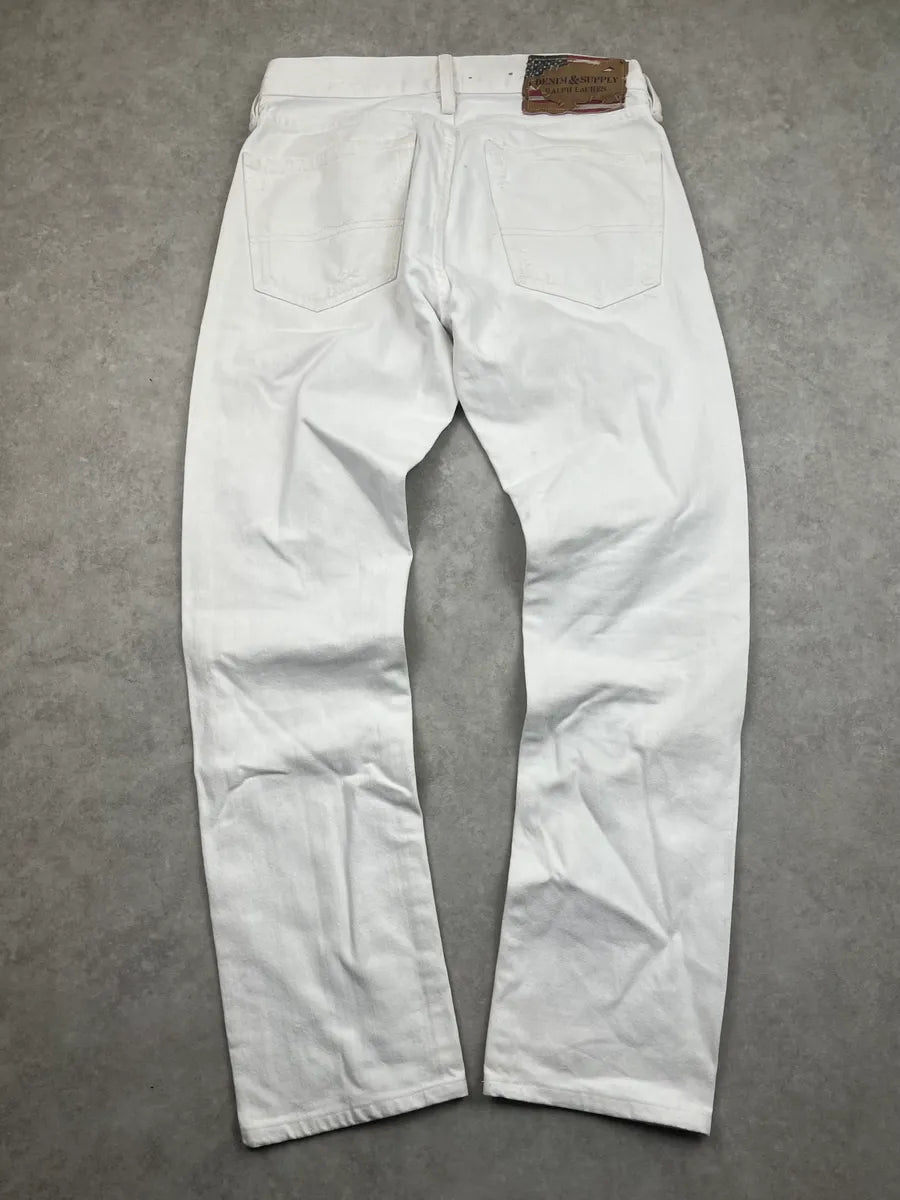 2010s Ralph Lauren White Straight Denim Jeans HuSHLQP 5