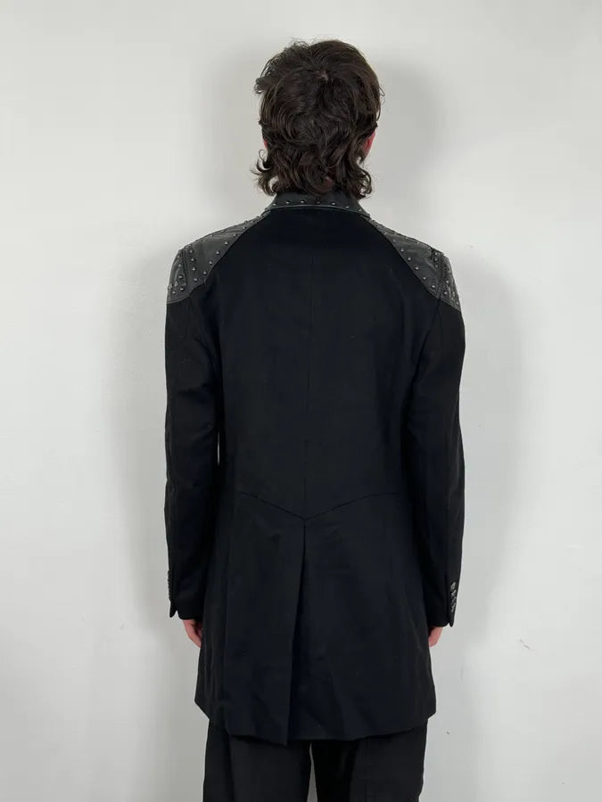 2000s Richmond Black Studded Long Classy Minimalist Coat vKMgUeu 2