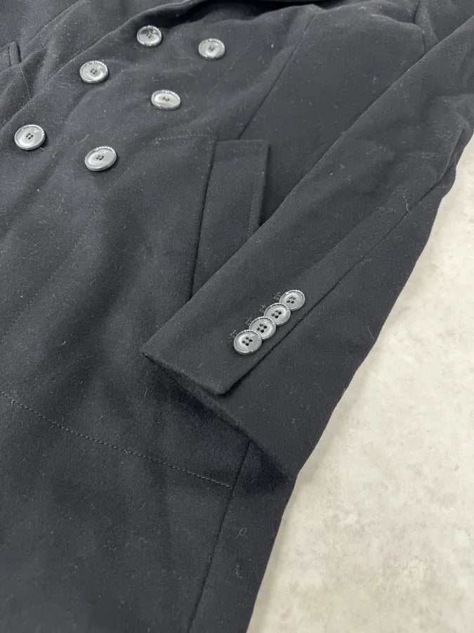 2000s Richmond Black Studded Long Classy Minimalist Coat vKMgUeu 5