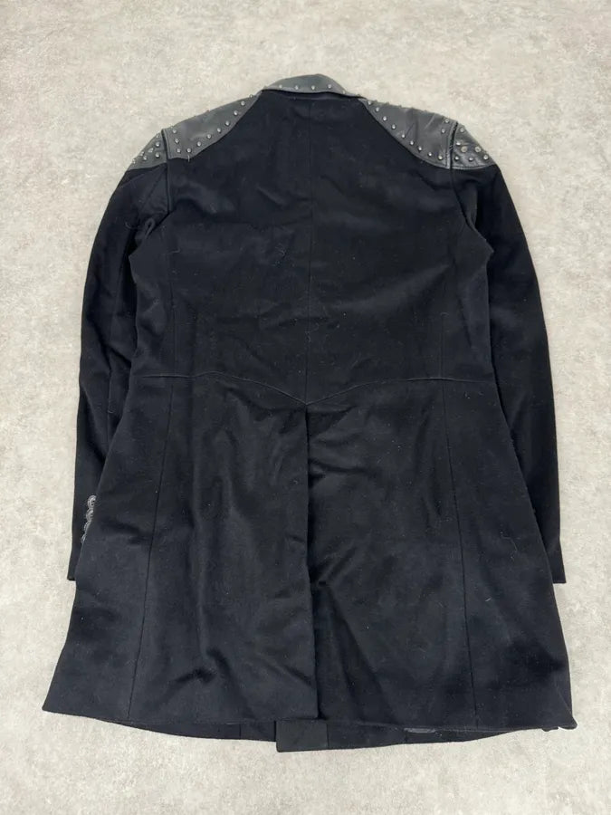 2000s Richmond Black Studded Long Classy Minimalist Coat vKMgUeu 6