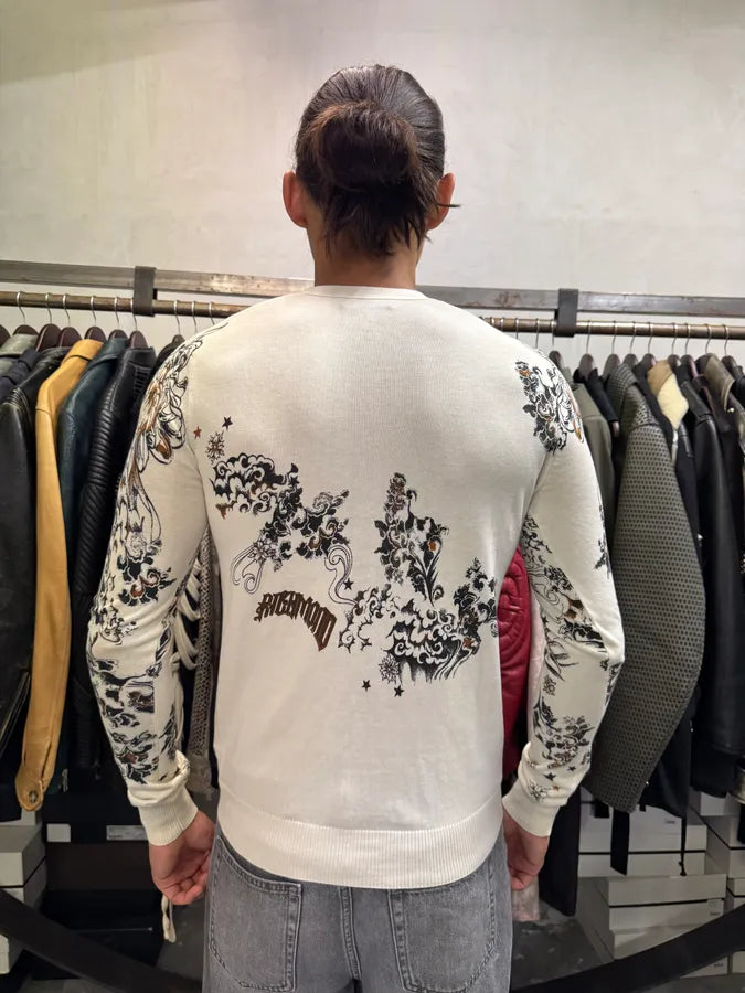 2000s Richmond Dragon Fantasy White Cardigan nwEcJpW 1