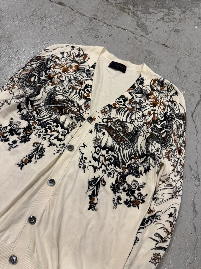 2000s Richmond Dragon Fantasy White Cardigan nwEcJpW 3