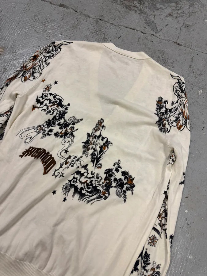 2000s Richmond Dragon Fantasy White Cardigan nwEcJpW 5