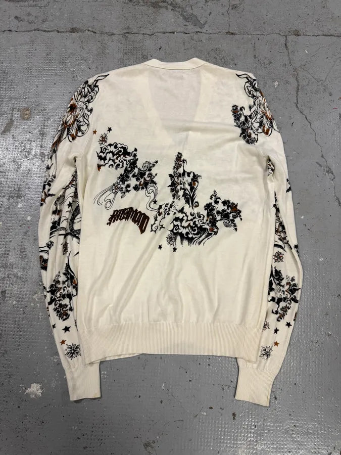2000s Richmond Dragon Fantasy White Cardigan nwEcJpW 7