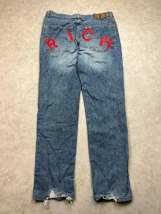 2000s Richmond Rich Blue Rebel Denim Jeans WSxnsnk 0