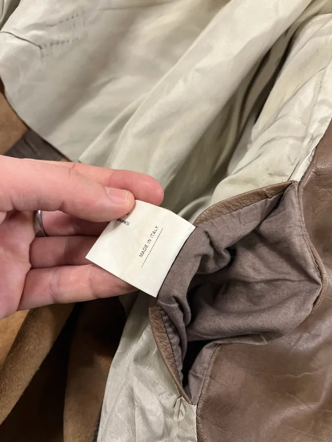 2000s Rick Owens Biker Brown Leather Jacket ENlZKtl 10