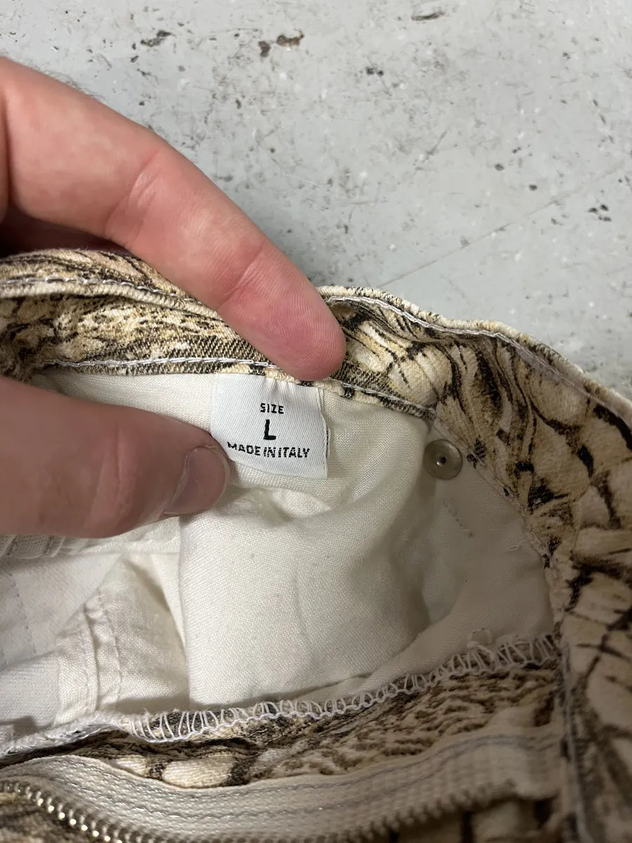 2000s Robero Cavalli Beige Feathers Pants OOYZFbt 9