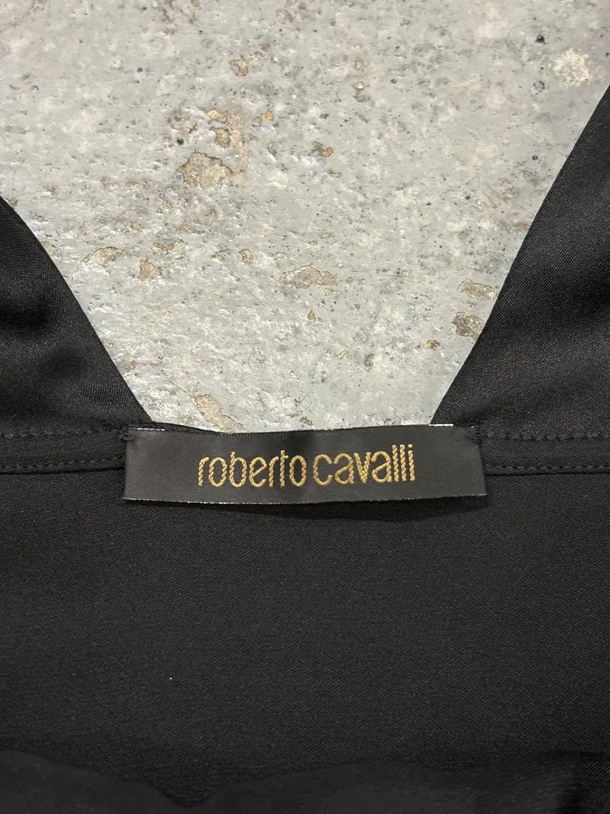 2000s Robero Cavalli Black Silk Dress xPmeuyY 6