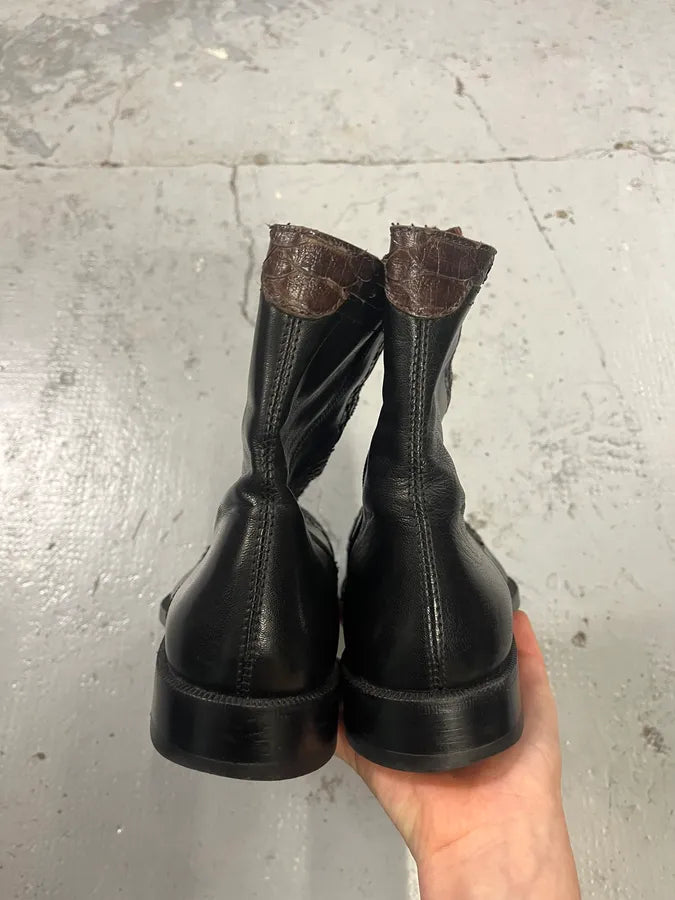 2000s Roberto Boticelli Python & Pony Hair Leather Brown Boots poVAJVC 6