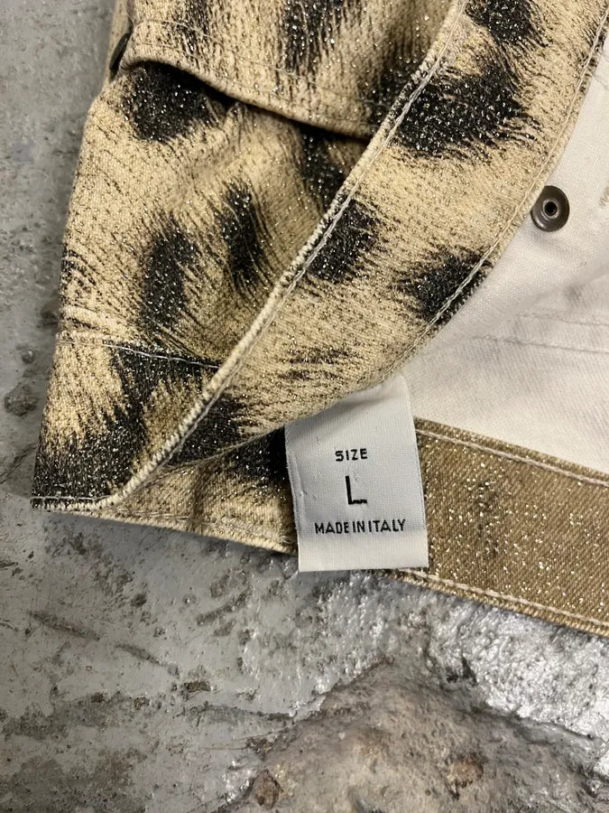 2000s Roberto Cavalli Leopard Expansion Beige Savage Pants (M) 9