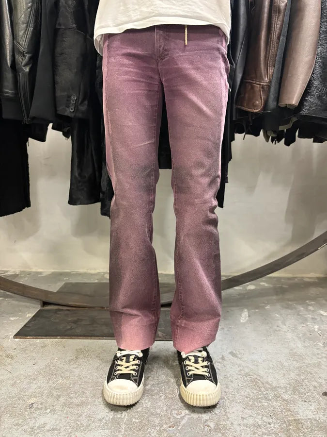 2000s Roberto Caballi Purple Marble Effect Pants (S) JRetMSn 1
