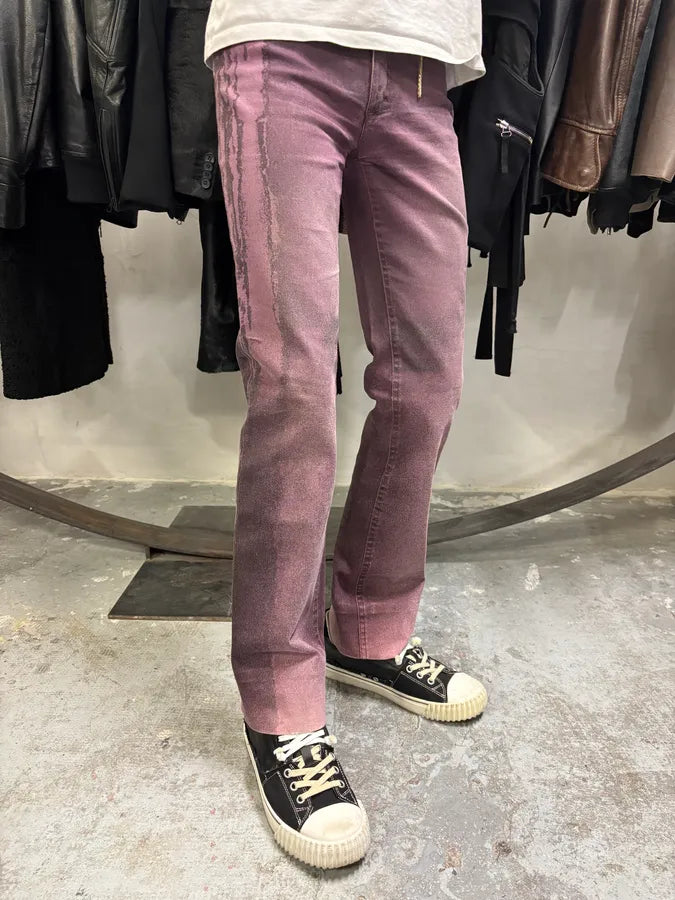 2000s Roberto Caballi Purple Marble Effect Pants (S) JRetMSn 2