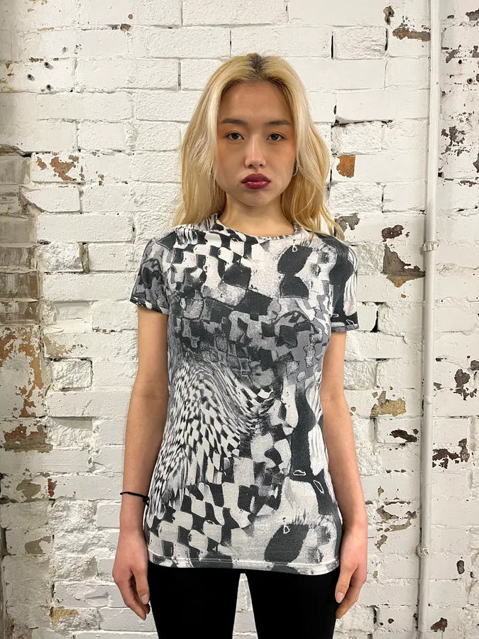 2000s Roberto Cavalli Abstract Print Cotton Geometric Pattern T-Shirt  JLjtYLV 1