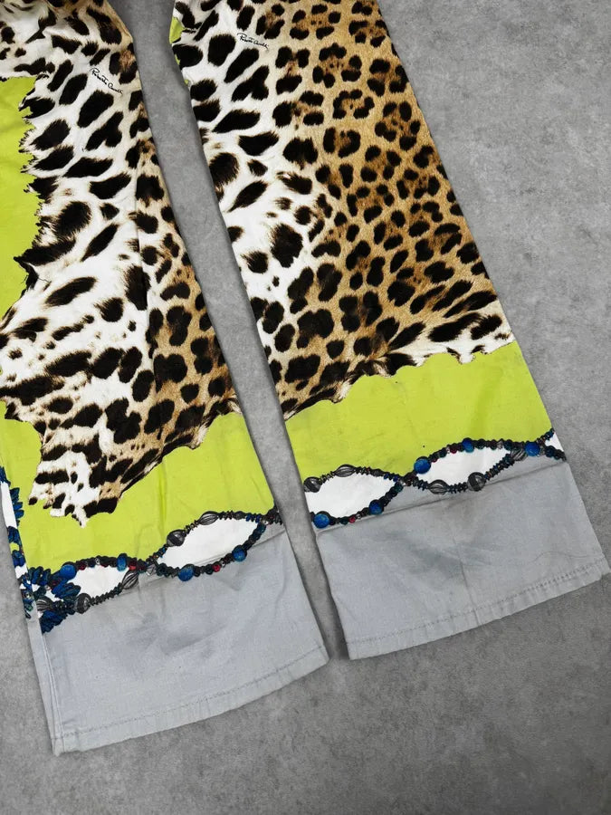 2000s Roberto Cavalli Acid Green Leopard Pants VrmrrZv 8