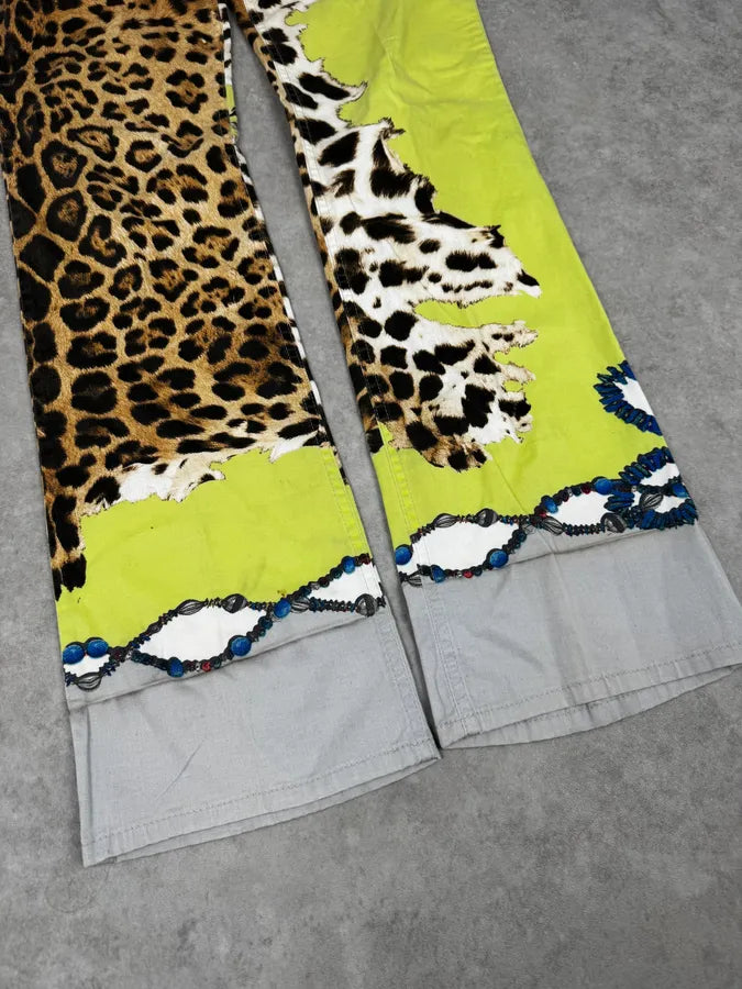 2000s Roberto Cavalli Acid Green Leopard Pants VrmrrZv 7