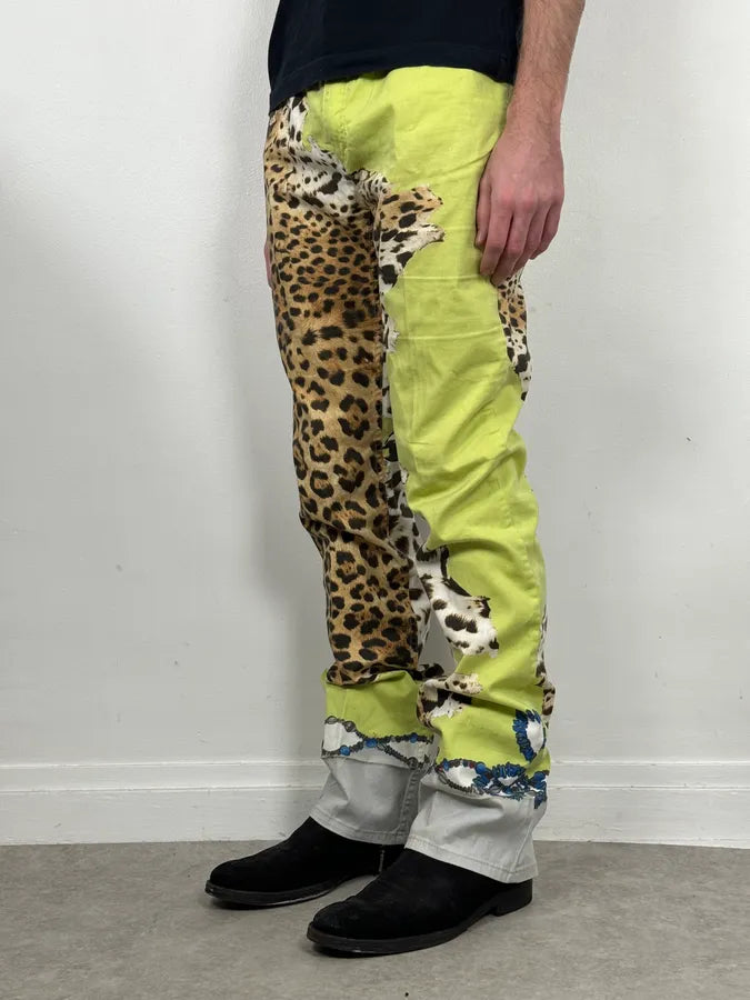 2000s Roberto Cavalli Acid Green Leopard Pants VrmrrZv 2