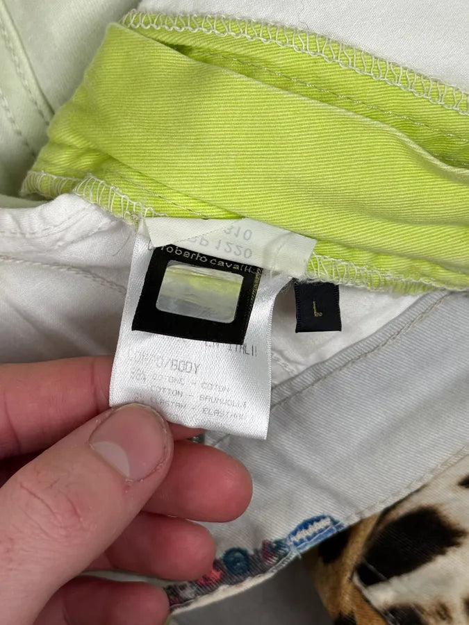 2000s Roberto Cavalli Acid Green Leopard Pants VrmrrZv 10