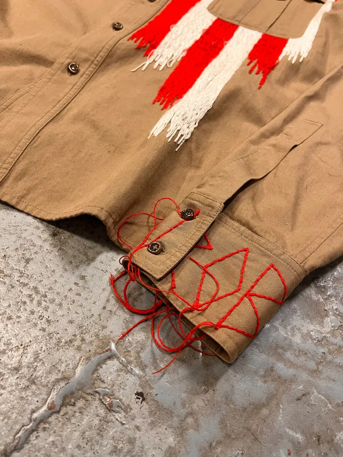 2000s Roberto Cavalli American Flag Beige Shirt HTnQIRo 6