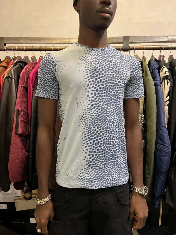 2000s Roberto Cavalli Animal Print Blue T-Shirt OLJuStn 1