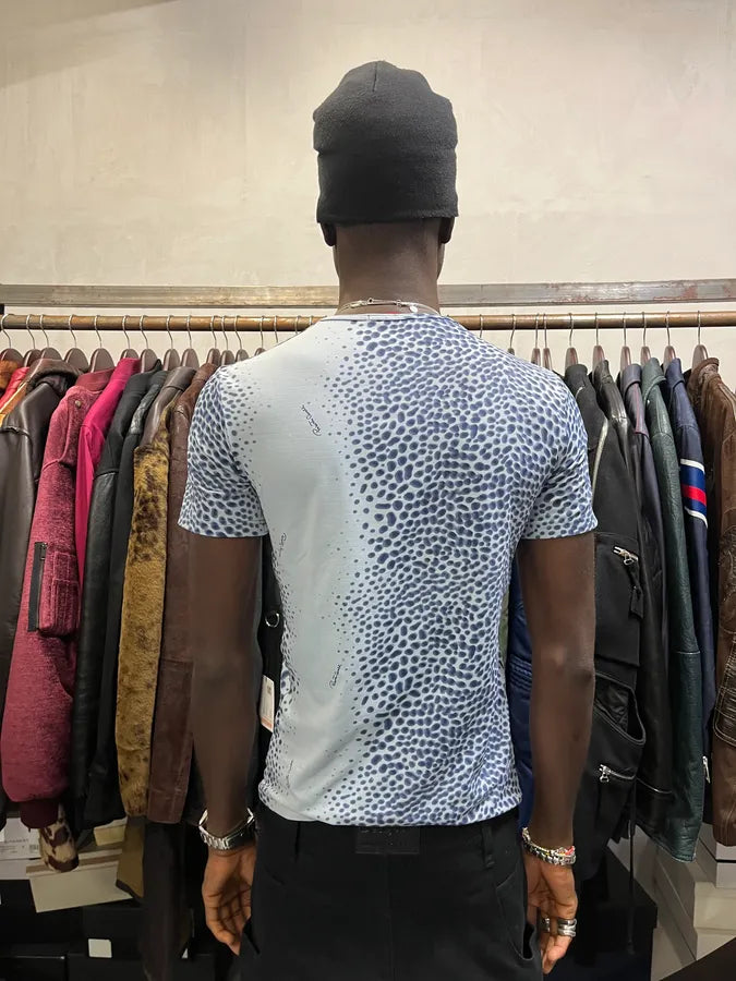 2000s Roberto Cavalli Animal Print Blue T-Shirt OLJuStn 2