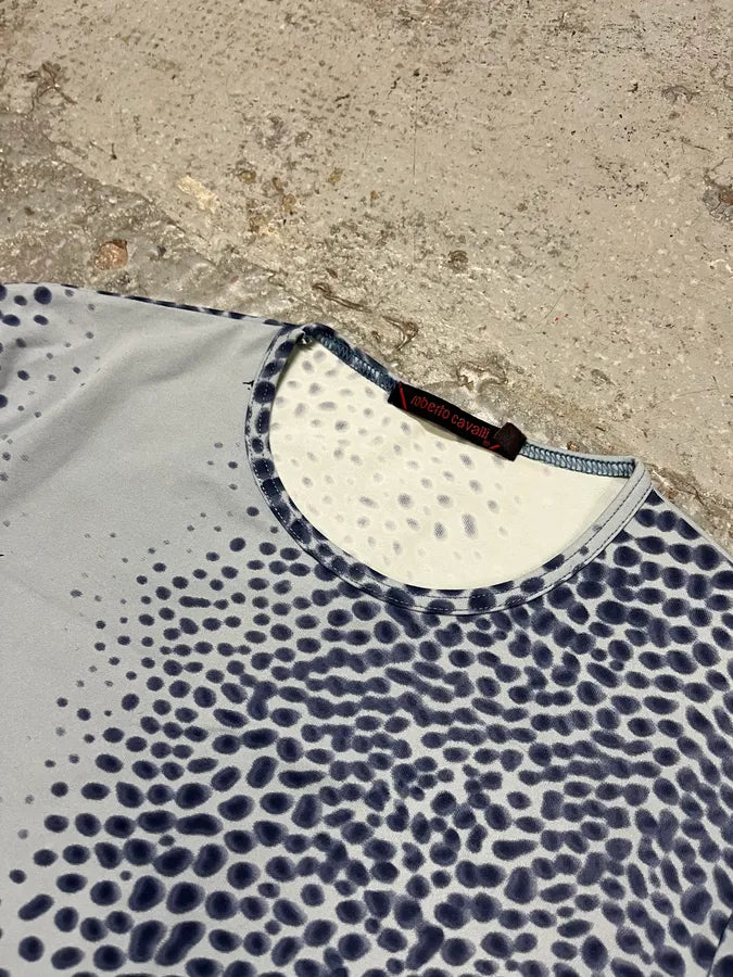 2000s Roberto Cavalli Animal Print Blue T-Shirt OLJuStn 3