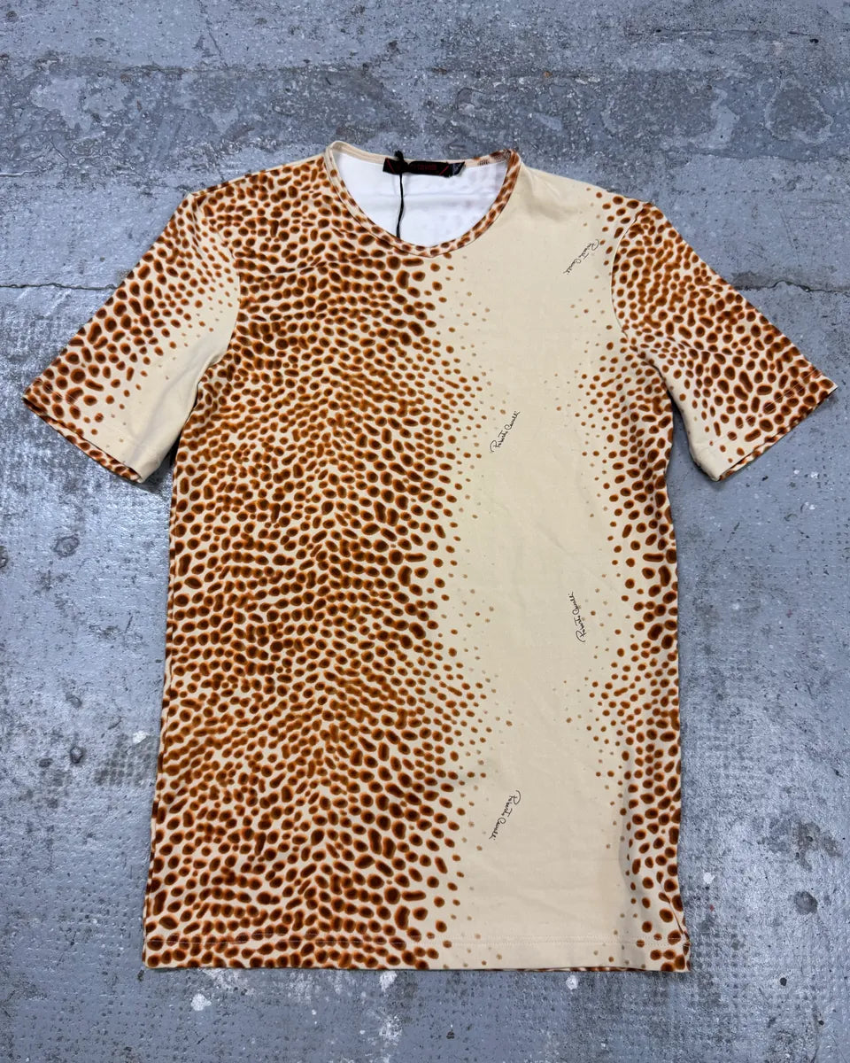 2000s Roberto Cavalli Animal Print White T-Shirt qMjbFDT 0