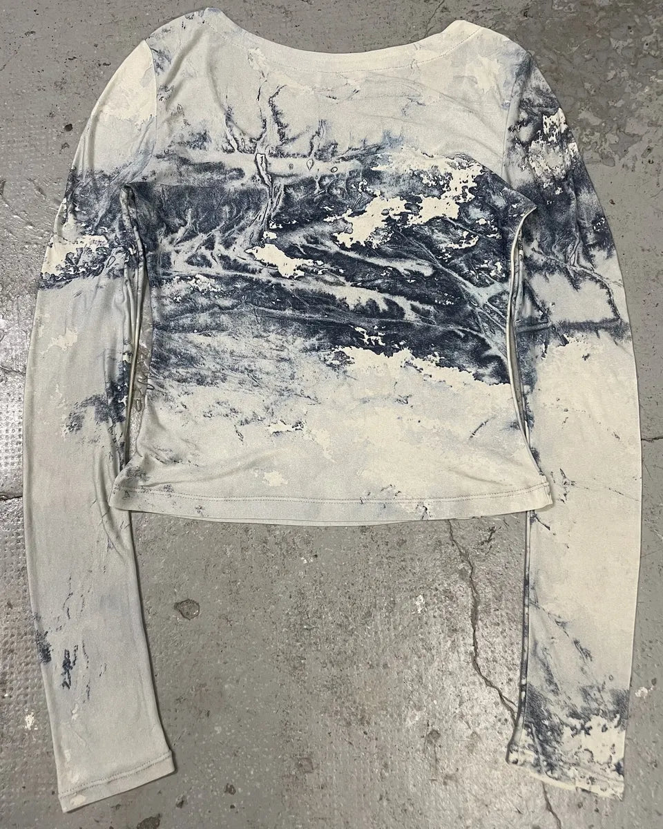 2000s Roberto Cavalli Aqua Blue Sky Top (M) rBAOgMd 3