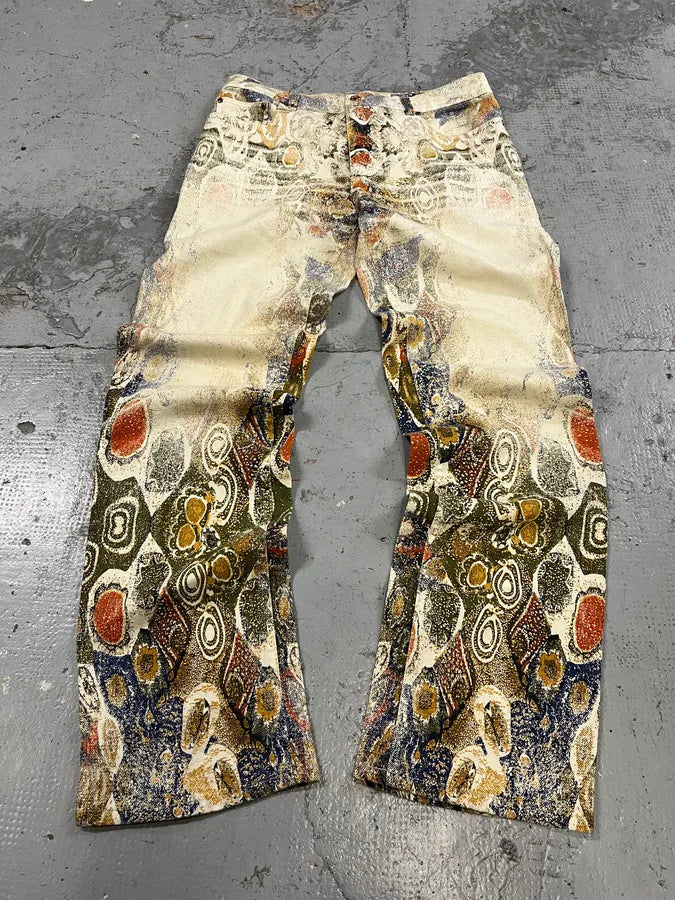 2000s Roberto Cavalli Arabic Mozaic Beige Multicolor Pants KIySYog 4