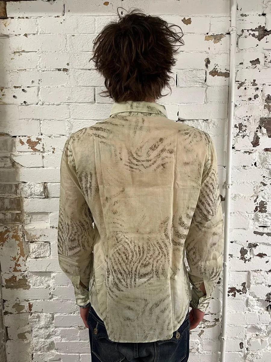 2000s Roberto Cavalli Beige & Black Zebra Shirt hyizdEr 2