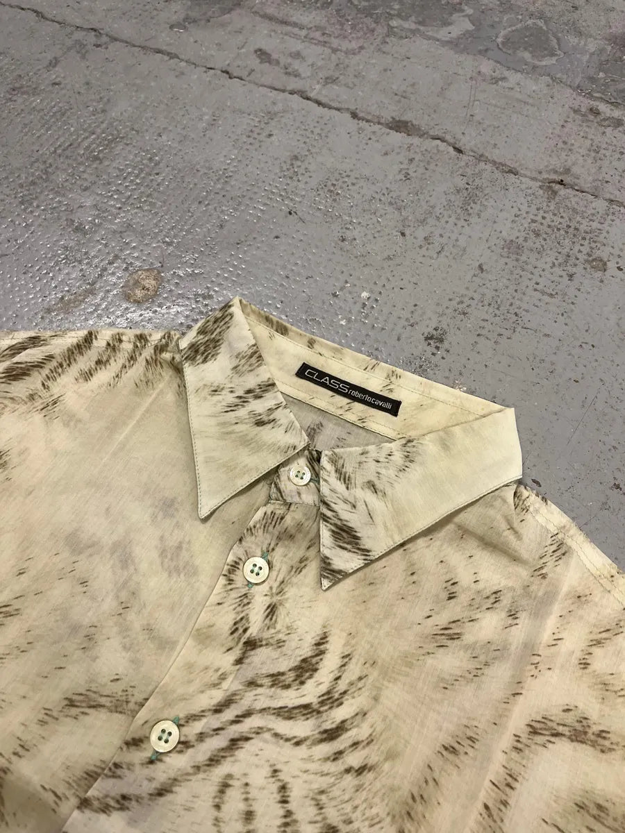 2000s Roberto Cavalli Beige & Black Zebra Shirt hyizdEr 4