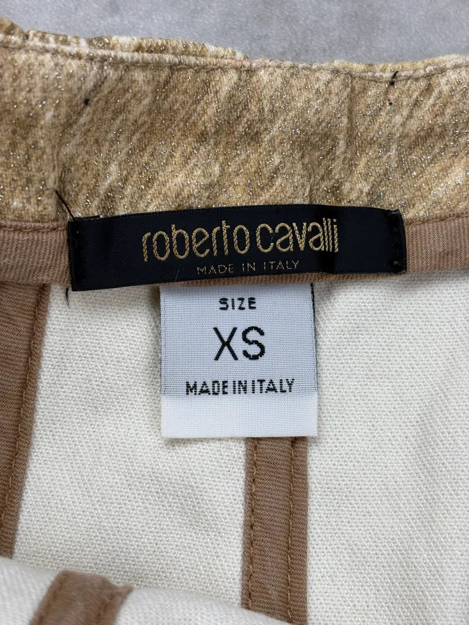 FW2001 Roberto Cavalli Beige & Black Leopard Safari Skirt pwaoRJq 9