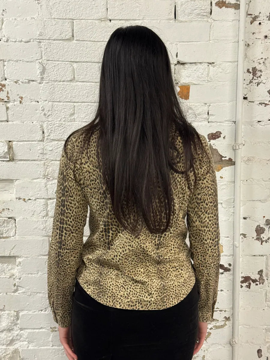 2000s Roberto Cavalli Beige & Black Leopard Shirt LYjipsK 2
