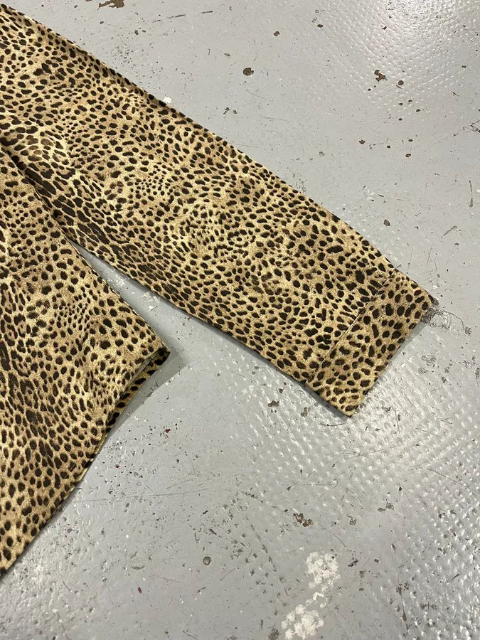 2000s Roberto Cavalli Beige & Black Leopard Shirt LYjipsK 5