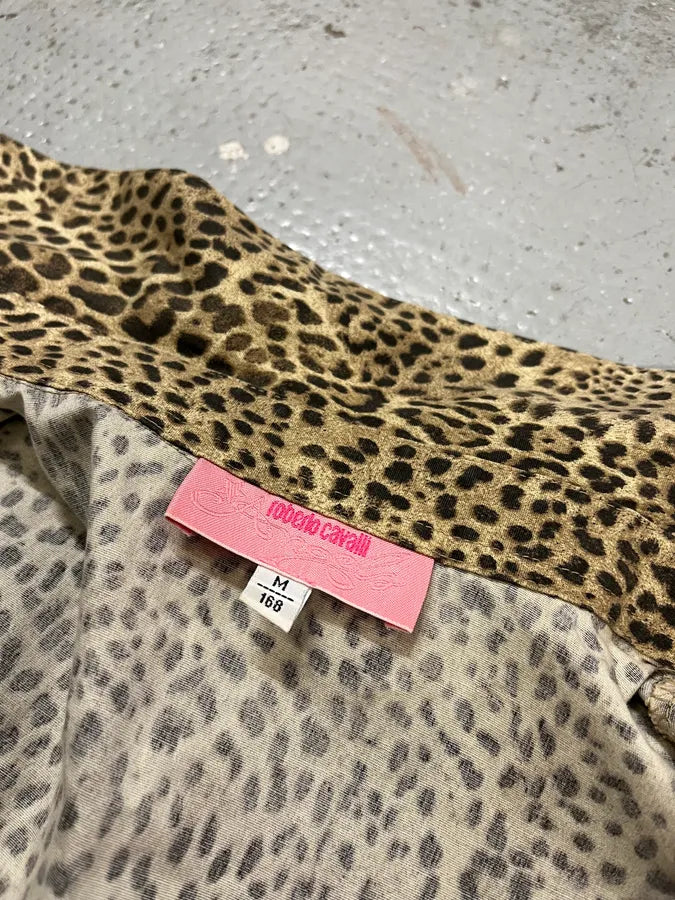 2000s Roberto Cavalli Beige & Black Leopard Shirt LYjipsK 8