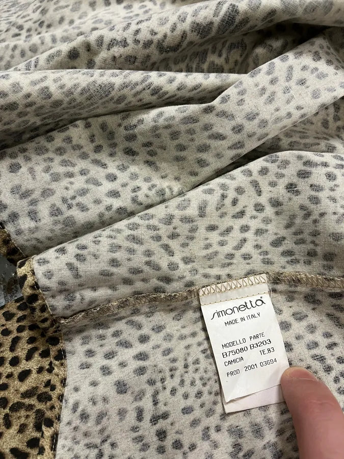 2000s Roberto Cavalli Beige & Black Leopard Shirt LYjipsK 9