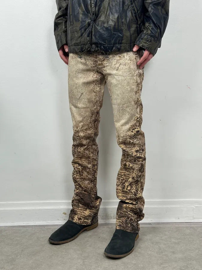 2000s Roberto Cavalli Beige & Brown Sand Earth Pants OwFjuus 2