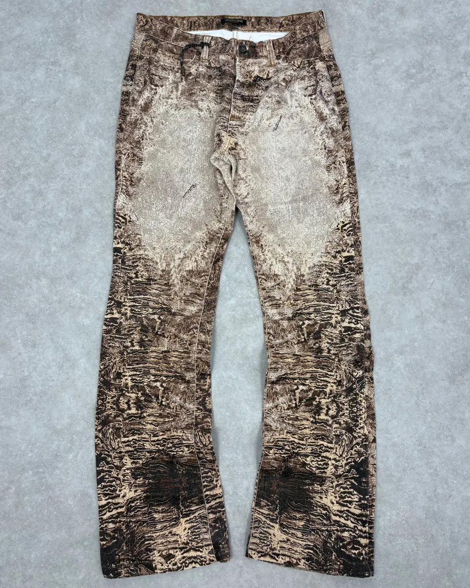 2000s Roberto Cavalli Beige & Brown Sand Earth Pants OwFjuus 0